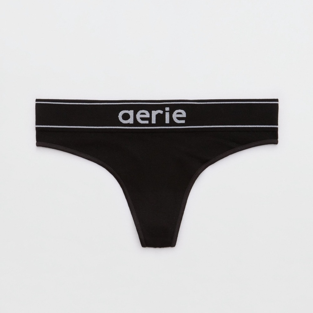 Aerie Superchill Seamless Logo Thong Underwear